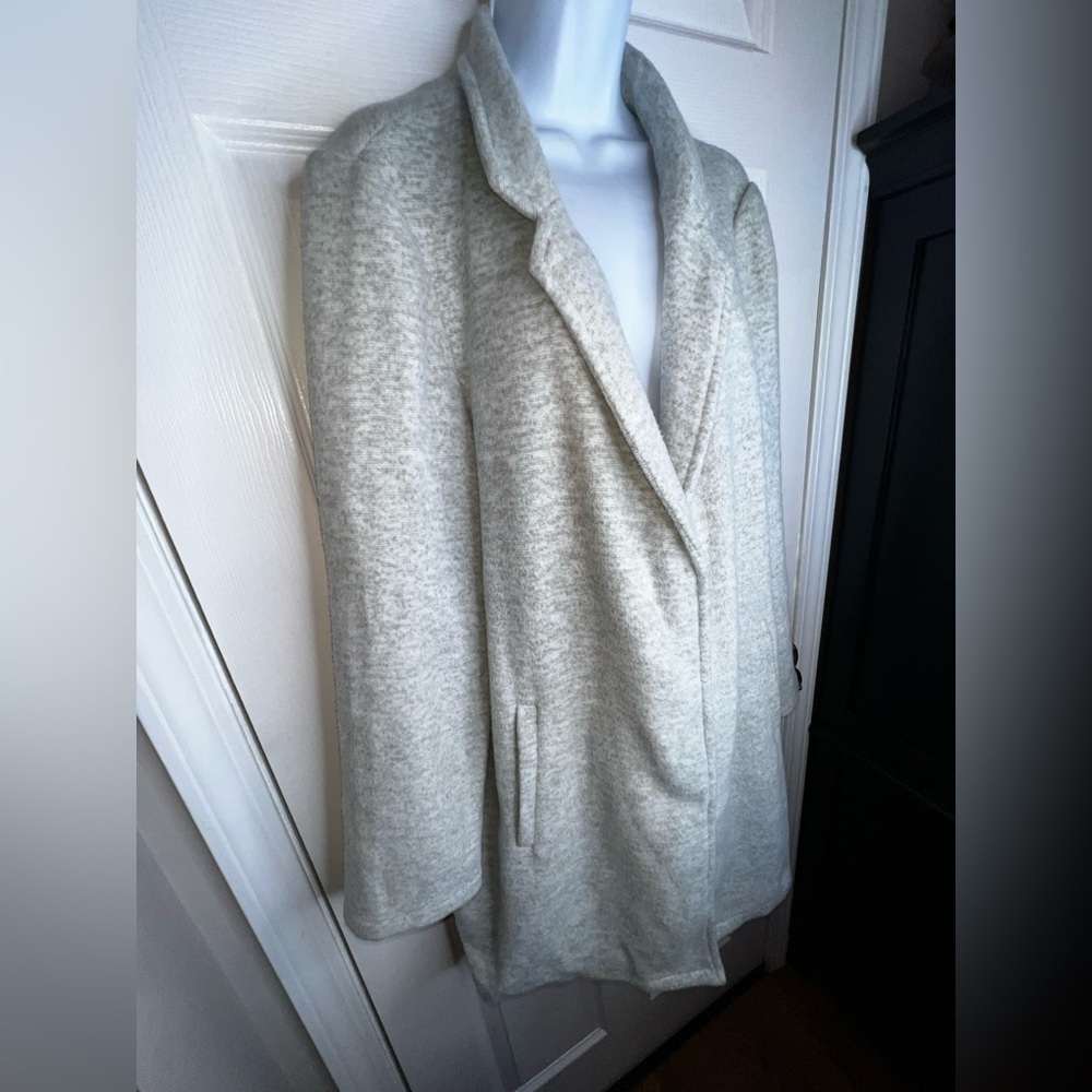 Vero Moda Women’s US 18 Katrine Brushed Fleece Long Coat Jacket Gray UK 22 XL - Picture 3 of 16